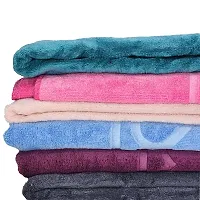 Unisex Microfibre Velvet Bath Towel, Super Absorbent  Soft, 600 GSM, 140 cm x 70 cm (Purple)-thumb2