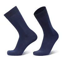 UPAREL Men's Calf Length Formal Plain Cotton Socks (Pack of 4 Pairs) (Navy)-thumb1