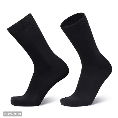 UPAREL Men's Calf Length Formal Plain Cotton Socks (Pack of 4 Pairs) (Black)-thumb4