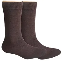 UPAREL Men's Calf Length Formal Plain Cotton Socks (Pack of 4 Pairs) (Brown)-thumb1