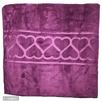 Unisex Microfibre Velvet Bath Towel, Super Absorbent  Soft, 600 GSM, 140 cm x 70 cm (Purple)-thumb0