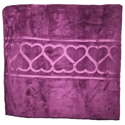 Unisex Microfibre Velvet Bath Towel, Super Absorbent  Soft, 600 GSM, 140 cm x 70 cm (Purple)