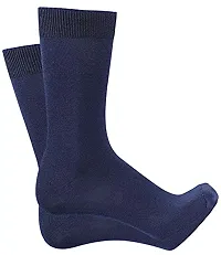 UPAREL Men's Calf Length Formal Plain Cotton Socks (Pack of 4 Pairs) (Navy)-thumb2