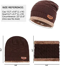 UPAREL Woolen Warm Winter Acrylic Wind Proof and Snow Proof Unisex Cap (Inside Fur) (Brown)-thumb3