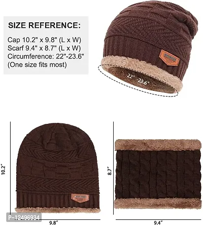 UPAREL Woolen Warm Winter Acrylic Wind Proof and Snow Proof Unisex Cap (Inside Fur) (Brown)-thumb4