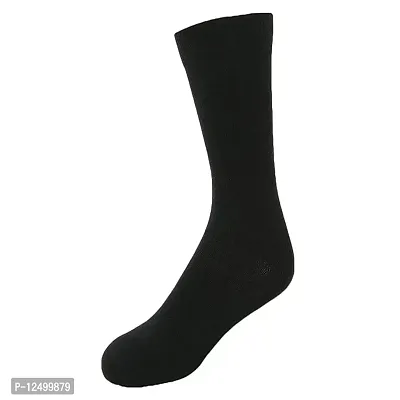 UPAREL Men's Calf Length Formal Plain Cotton Socks (Pack of 4 Pairs) (Black)-thumb5