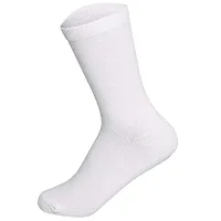 UPAREL Men's Calf Length Formal Plain Cotton Socks (Pack of 4 Pairs) (White)-thumb1