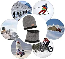 UPAREL Woolen Warm Winter Acrylic Wind Proof and Snow Proof Unisex Cap (Inside Fur) (Dark Grey)-thumb4