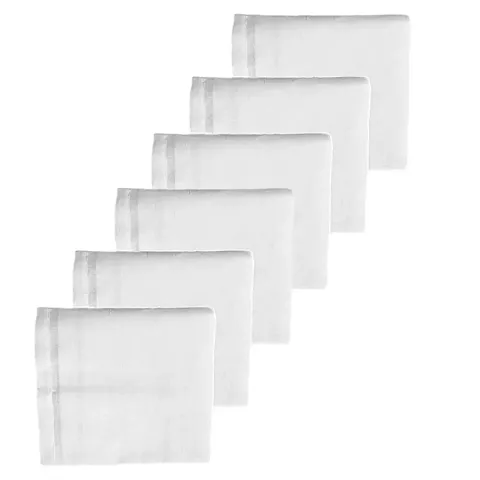 Premium Cotton Combos Of 6 Solid Handkerchiefs For Men