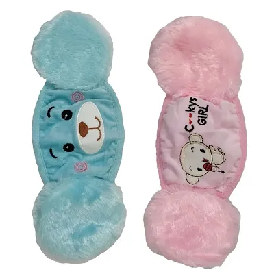 Packs of 2 Warm Winter Face Masks With Plush Ear Muff Covers For Kids