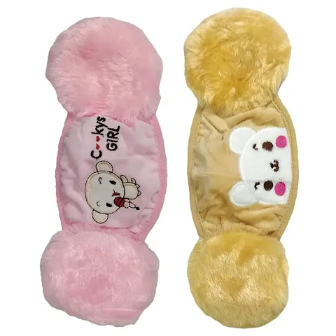 Packs of 2 Warm Winter Face Masks With Plush Ear Muff Covers For Kids