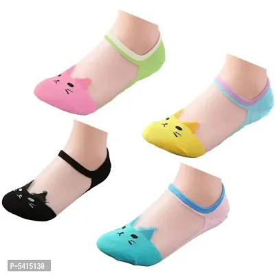 Buy UPAREL Women Girl Casual Cute Cat Ankle High Low Cut Invisible Silk  Cotton Soft Socks Color : Multicolor (Pack of 6 Pairs) Online In India At  Discounted Prices