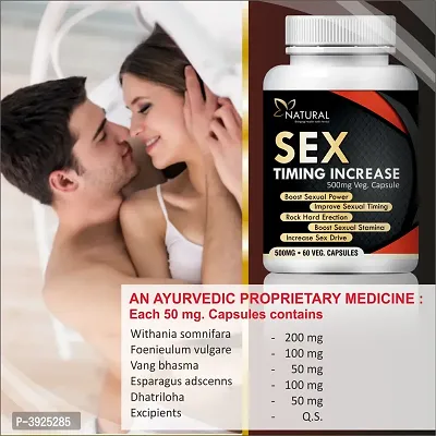 Natural Sex Timing Increase Capsules For Enhance Your Sexual Timing  Sex Drive (500Mg) (120 No)-thumb2