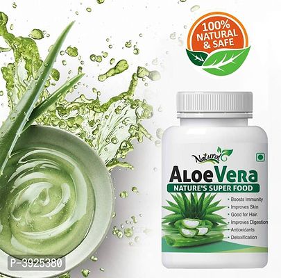 Natural Aloevera Herbal Capsules For Skin, Hair, Immunity, Removes Dead Cells 100% Ayurvedic-thumb0