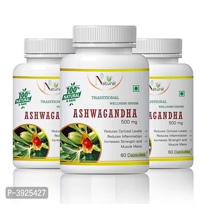Natural Ashwagandha Herbal Capsules For Strength & Immune Booster 100% Ayurvedic-thumb3