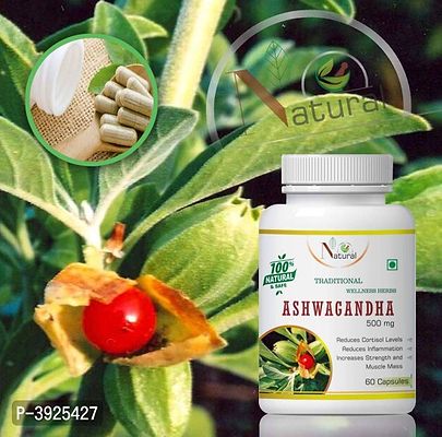Natural Ashwagandha Herbal Capsules For Strength & Immune Booster 100% Ayurvedic