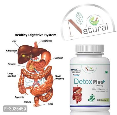 Natural Detox Plus Herbal Capsules For Helps In Digestion & Colon Clean 100% Ayurvedic