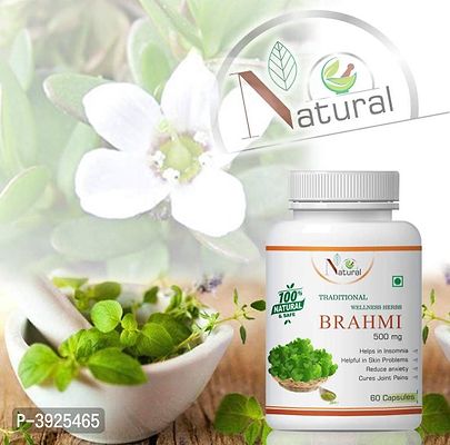 Natural Brahmi Herbal Capsules For Reduce Stress & Boost Memory 100% Ayurvedic