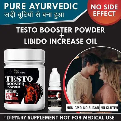 Testo Booster Powder Or Libido Increase Oil Herbal For Penis Enlargement, Increase Time  Stamina (100Gm+15Ml) 100% Ayurvedic
