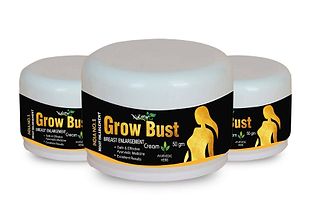 Grow Bust Herbal Cream For Helps To Increasing Your Breast Size 100% Ayurvedic Pack Of 3-thumb1