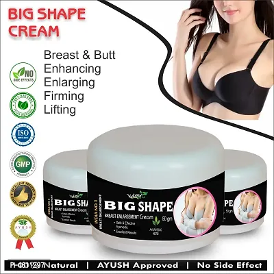 Big Shape Herbal Cream For Promotes The Increment Of Fibrous Tissues And A Tick Layer Of Subcutaneous Fat 100% Ayurvedic Pack Of 3-thumb0