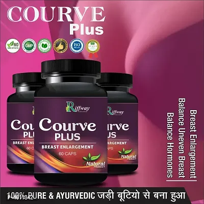 Curve Plus Herbal Capsule For Growing Breast Size 100% Ayurvedic Pack Of 3-thumb0