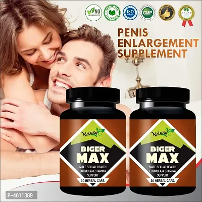 Biger Maxx Capsules For Increases Testosterone  Energy Levels 100% Natural Pack Of 2
