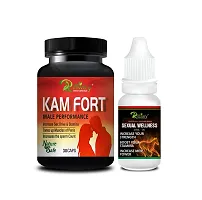 Kamfort Herbal Capsules and Sexual Wellness Oil For Male Enhancement capsule for Increase Drive, Stamina (30 Capsules + 15 ML)-thumb1