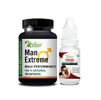 Man Extreme Herbal Capsules and penis Enlargement Oil For Increasing Your Penis Size and Increase Long Time Stamina (30 Capsules + 15 ML)-thumb1