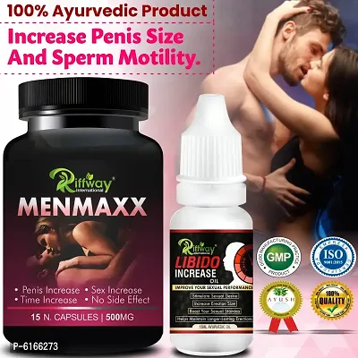 Men Maxx Herbal Capsules and Libido Increase Oil For Improves Testosterone level and Boost Energy for Menandnbsp;(30 Capsules + 15 ML)