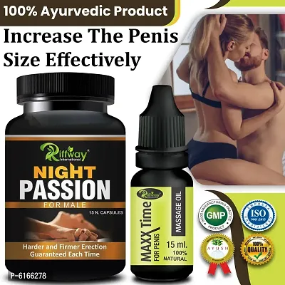 Night Passion Herbal Capsules Max Time Oil For Helps to Maintain Your Sexual Life (15 Capsules + 15 ML)