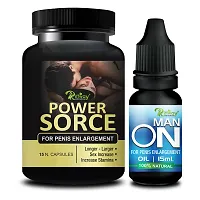 Power Source Herbal Capsules and Man On Oil For Male Enhancement capsule for Increase Drive, Stamina (15 Capsules + 15 ML)-thumb1