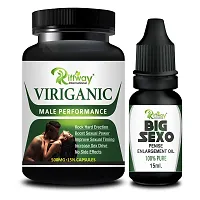 Viriganic Herbal Capsules Big Sexo Oil For Improves Testosterone level and Boost Energy for Menandnbsp;(15 Capsules + 15 ML)-thumb1