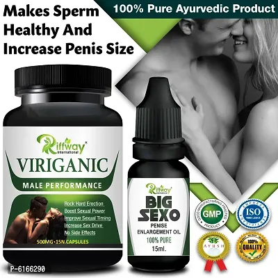Viriganic Herbal Capsules Big Sexo Oil For Improves Testosterone level and Boost Energy for Menandnbsp;(15 Capsules + 15 ML)