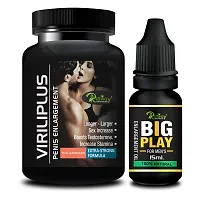 Viriliplus Herbal Capsules and Big Play Oil For Big Dick Medicines Capsules Extra sex power growth sanda Capsules (15 Capsules + 15 ML)-thumb1