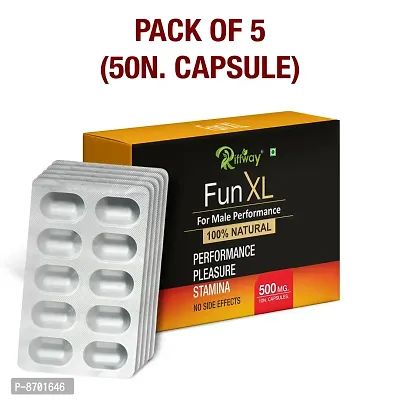 Fun XL Herbal Capsules Regains Energy For More Pleasure And Satisfaction  Pack Of 5-50 Tablets