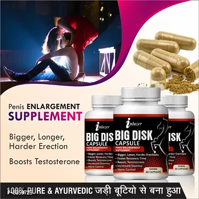 Big Disk Herbal Capsules For Increase Stamina 100% Ayurvedic Pack Of 3-thumb0