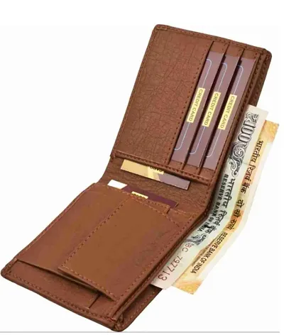 Stylish Artificial Leather Solid Two Fold Wallets For Men