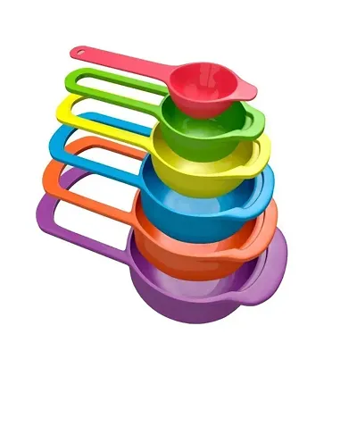 On Blow ABS Plastic Multi-Purpose Measuring Spoon and Cup Set, 6-Pieces (Multicolor, Pack of 1)