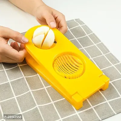 2 IN 1 DOUBLE CUT BOILED EGG CUTTER WITH STAINLESS STEEL WIRE FOR EASY SLICING OF BOILED EGGS