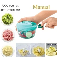 HANDY MINI PLASTIC VEGETABLE CHOPPER CUTTER, ONION CHOPPER VEGETABLES FOR KITCHEN ACCESSORIES WITH 3 BLADES-thumb1