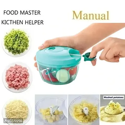 HANDY MINI PLASTIC VEGETABLE CHOPPER CUTTER, ONION CHOPPER VEGETABLES FOR KITCHEN ACCESSORIES WITH 3 BLADES-thumb2