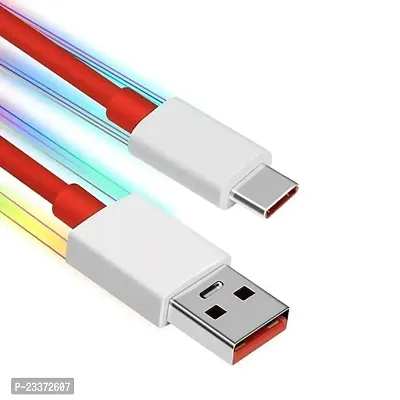 UNIQUE TYPE C DASH CHARGING USB DATA CABLE | FAST CHARGING CABLE | DATA TRANSFER CABLE FOR ALL C TYPE MOBILE USE 1 METER ( RED )