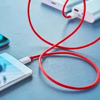 UNIQUE TYPE C DASH CHARGING USB DATA CABLE | FAST CHARGING CABLE | DATA TRANSFER CABLE FOR ALL C TYPE MOBILE USE 1 METER ( RED )-thumb2