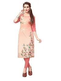 Dsk Studio Womans Crepe 3/4 Sleeve Straight Cut Kurti_com95-98_pink and Yellow-thumb1