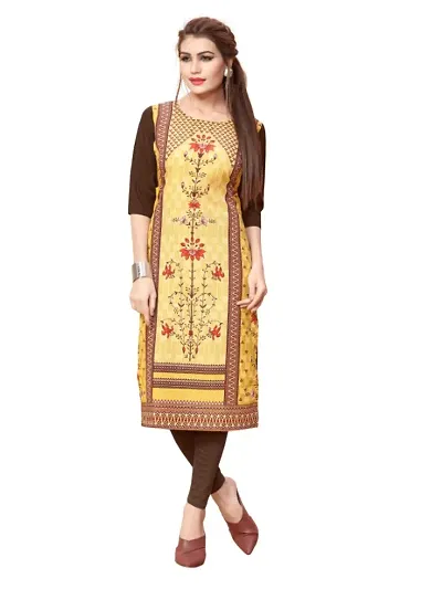 Women's Digital Straight Cut Crepe Kurti