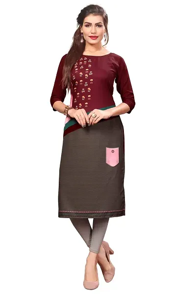 HIVA TRENDZ Women's Crepe Straight Kurta