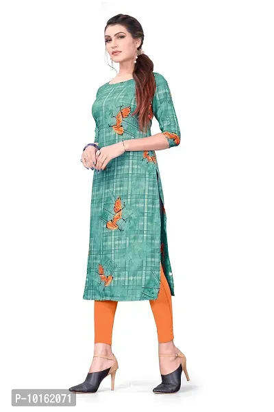 Dsk Studio Women's Crepe Straight Cut Kurta_(Kurti-197_Turquoise Color)-thumb4