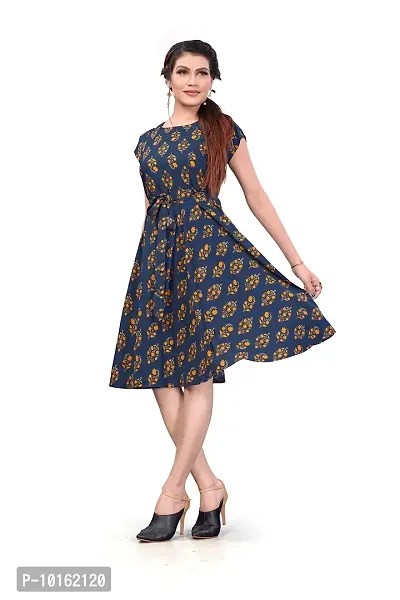 Women's Fit And Flare Skater Dress_(Frk-200_Blue Color)-thumb4