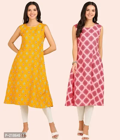 Fancy American Crepe Kurtis for Women Pack Of 2-thumb0